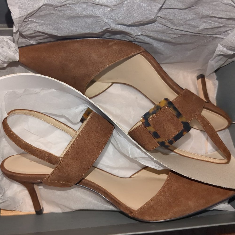 Theodora Buckle Suede Slingback